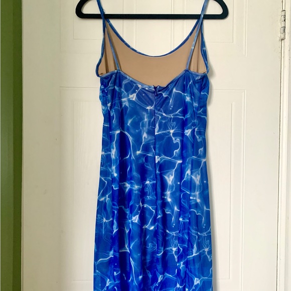 Los Angeles Apparel Printed Micro Mesh Spaghetti Dress L - Picture 3 of 7